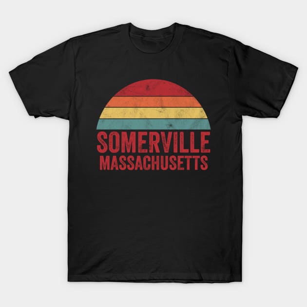 Somerville city Massachusetts Vintage 70s 80s Distressed Retro T-Shirt by Opal Designs